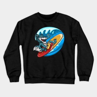 Surfing Wolf Crewneck Sweatshirt